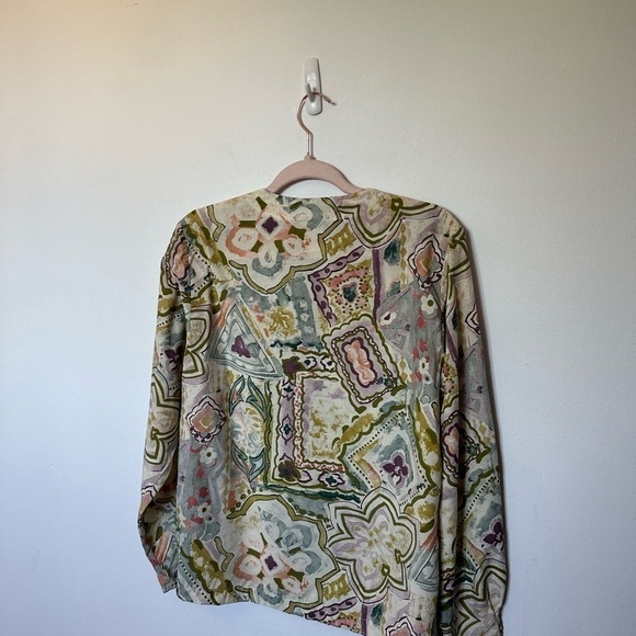 Vintage Top Floral Paisley Design Hippie Boho Festival Multicoloured Long Sleeve - Picture 11 of 14